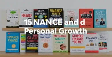 Collage de portadas de 15 libros recomendados sobre finanzas personales y crecimiento personal.
