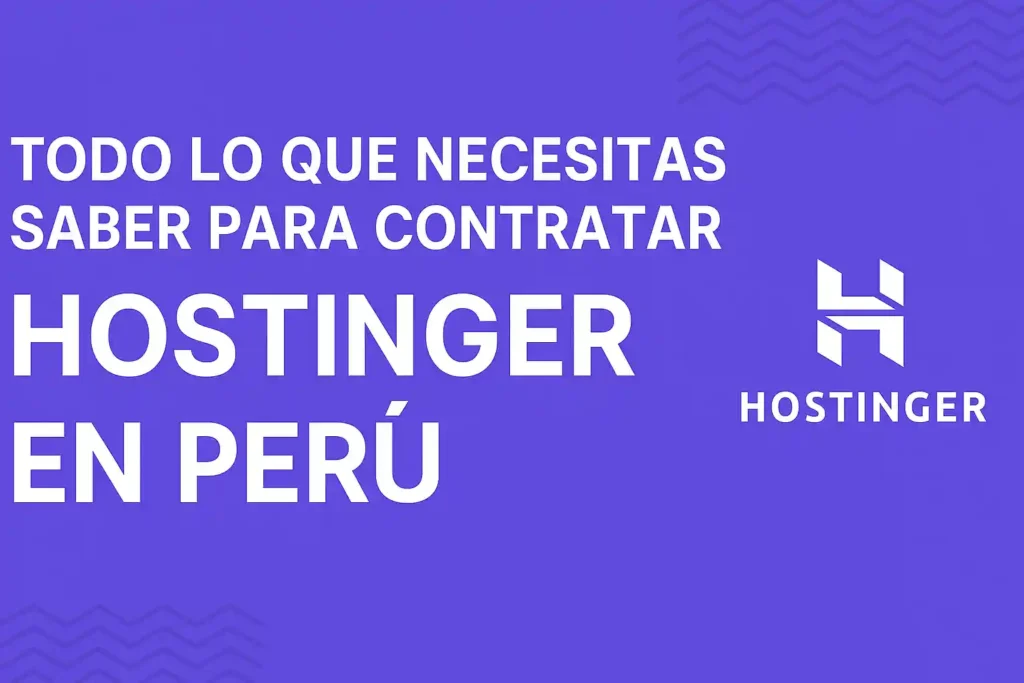 Captura de pantalla del sitio de Hostinger en español, mostrando los planes de hosting con dominio gratis y el formulario de registro para usuarios en Perú.