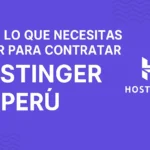 Captura de pantalla del sitio de Hostinger en español, mostrando los planes de hosting con dominio gratis y el formulario de registro para usuarios en Perú.