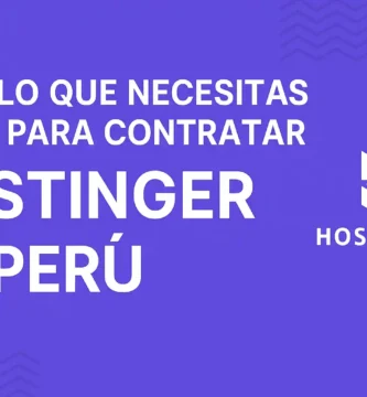 Captura de pantalla del sitio de Hostinger en español, mostrando los planes de hosting con dominio gratis y el formulario de registro para usuarios en Perú.